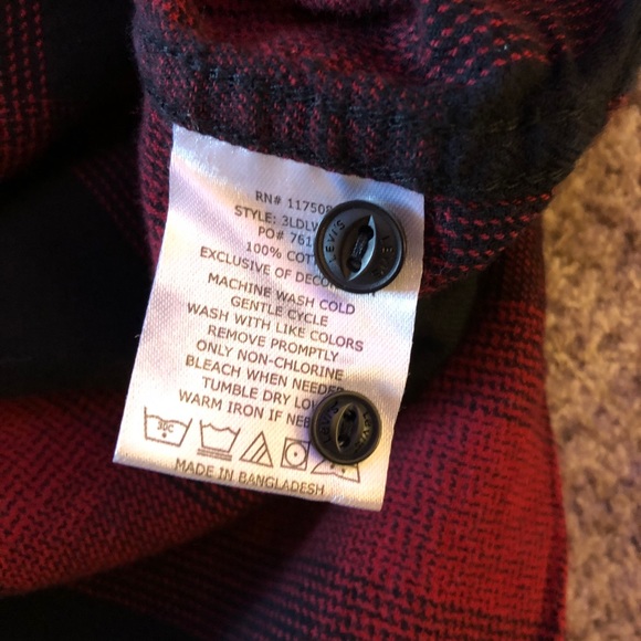 XXL Mens Levi’s Twill Plaid Button Down Shirt - Picture 10 of 10